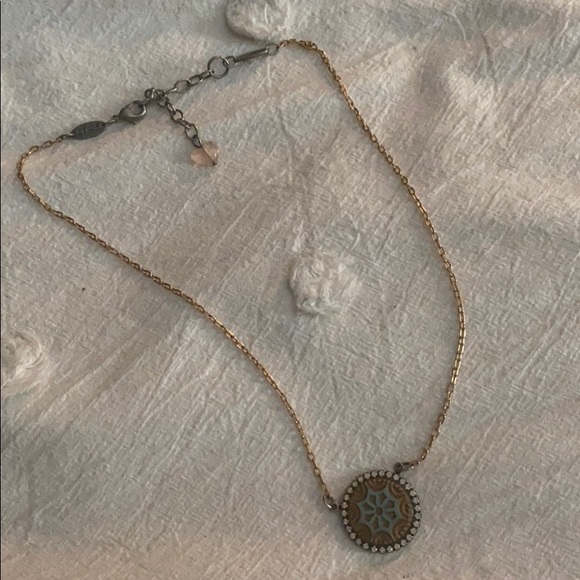 Sabika Jewelry - SABIKA gold, teal and crystal necklace